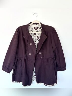 Paper Denim and Cloth Anthropologie Size 3 Brown Lightweight Button Jacket
